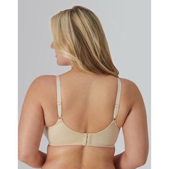 Bali 38DD Bra Soft Taupe Nude Satin One Smooth U Smoothing Concealing 3W11 3B11 - Picture 3 of 3